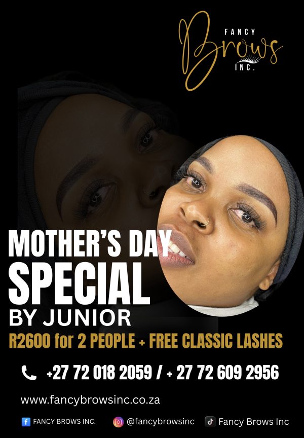 MOTHER’S DAY SPECIAL- By Junior 
Ombré Powder Brows + Free Classic Lashes For 2 people